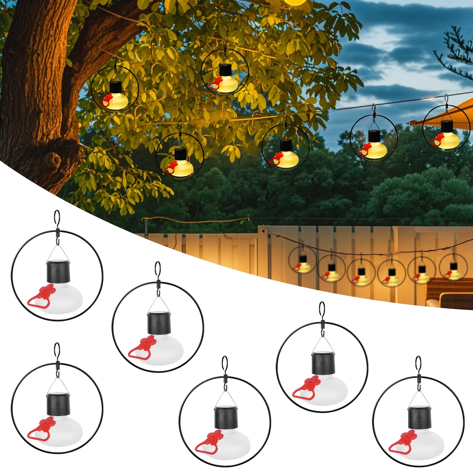 JS Solar Powered Fluttering Hummingbird Garden Decor - #3702