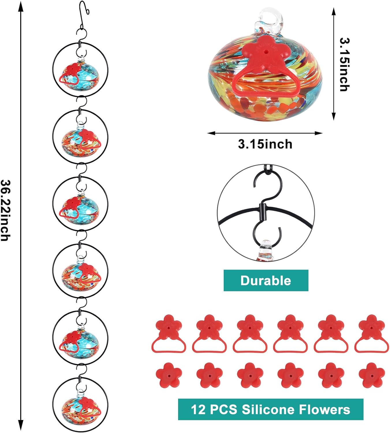 Flexible 6-Circular Hummingbird feeders