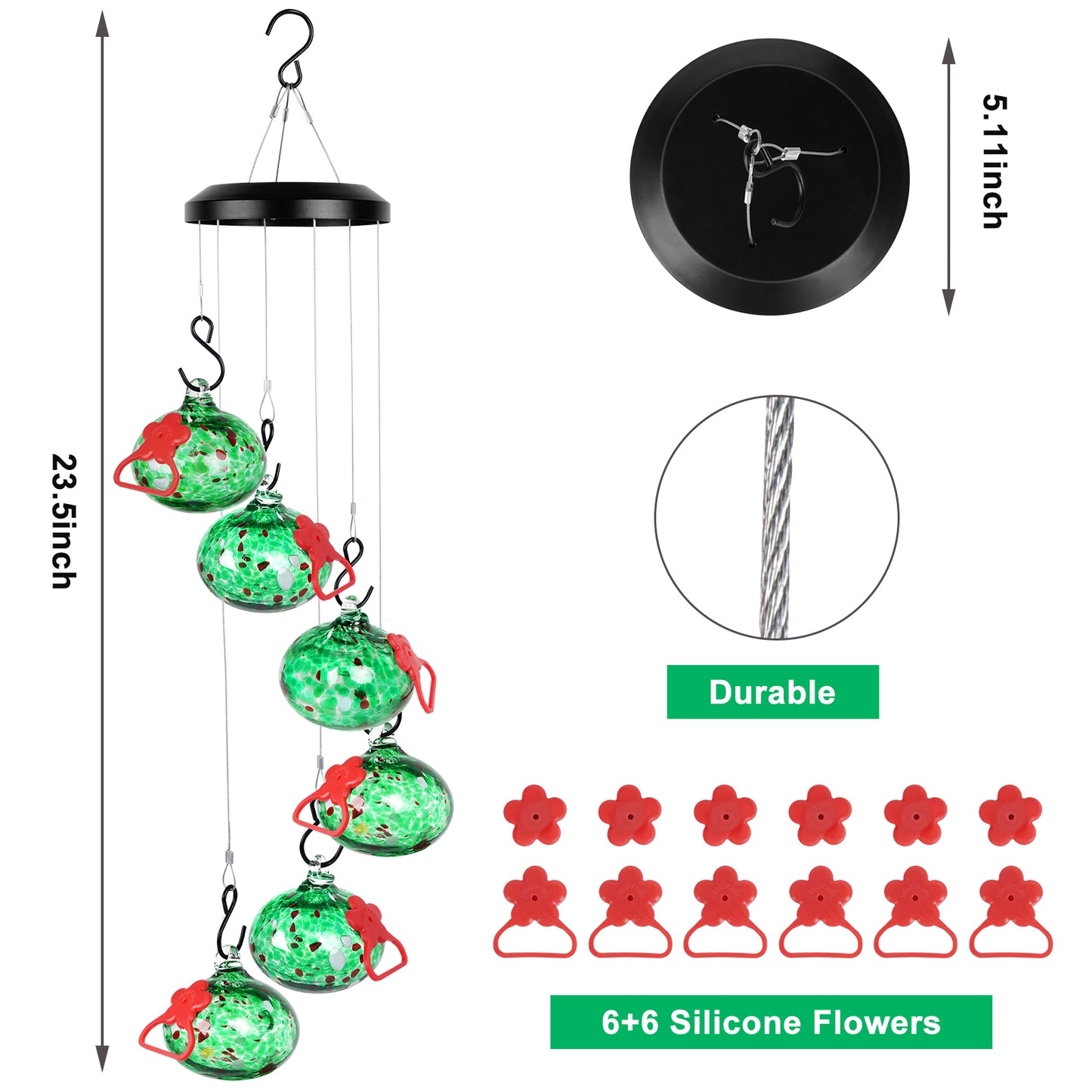 Wind Chime Hummingbird Feeder