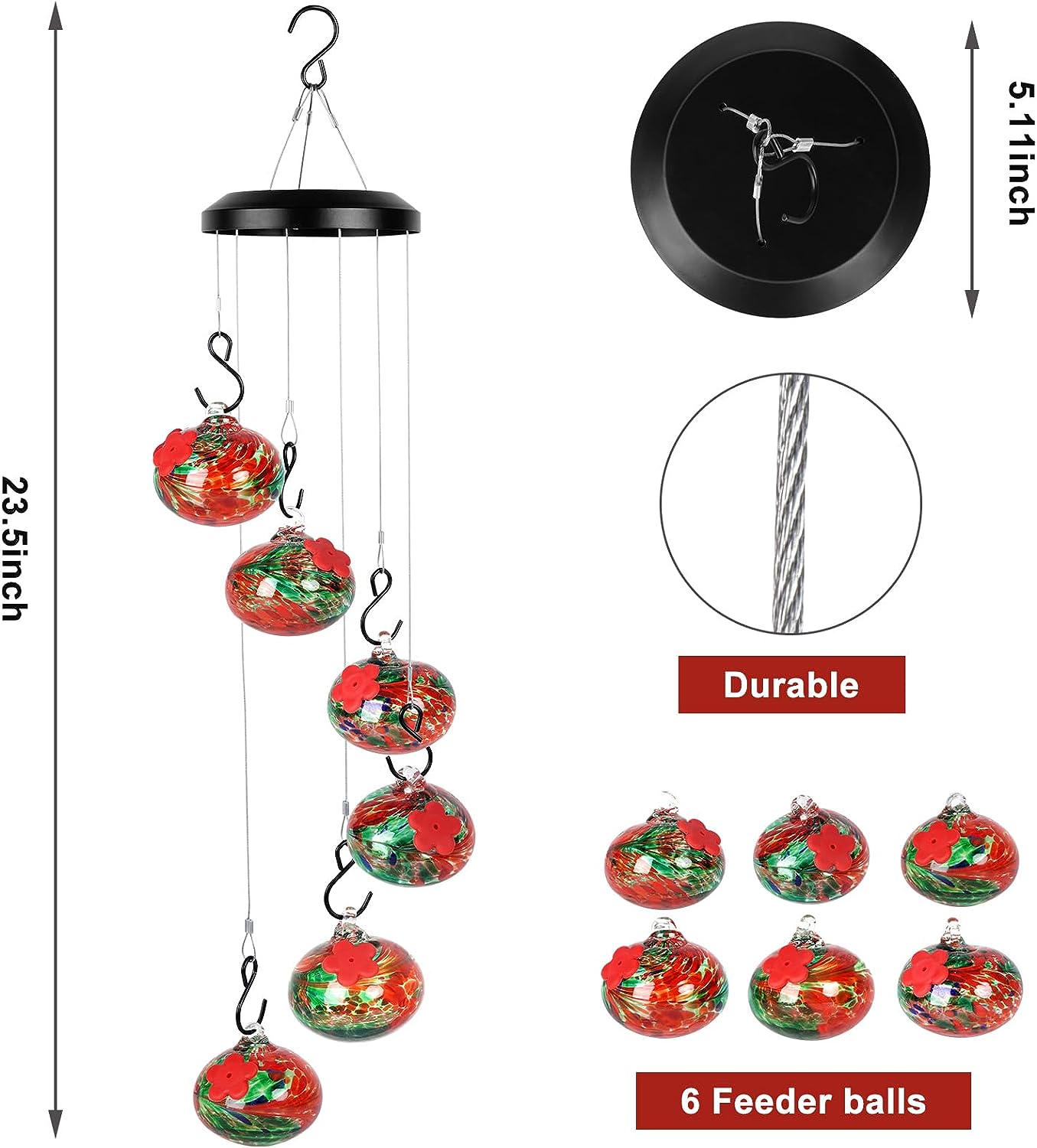 Wind Chime Hummingbird Feeder